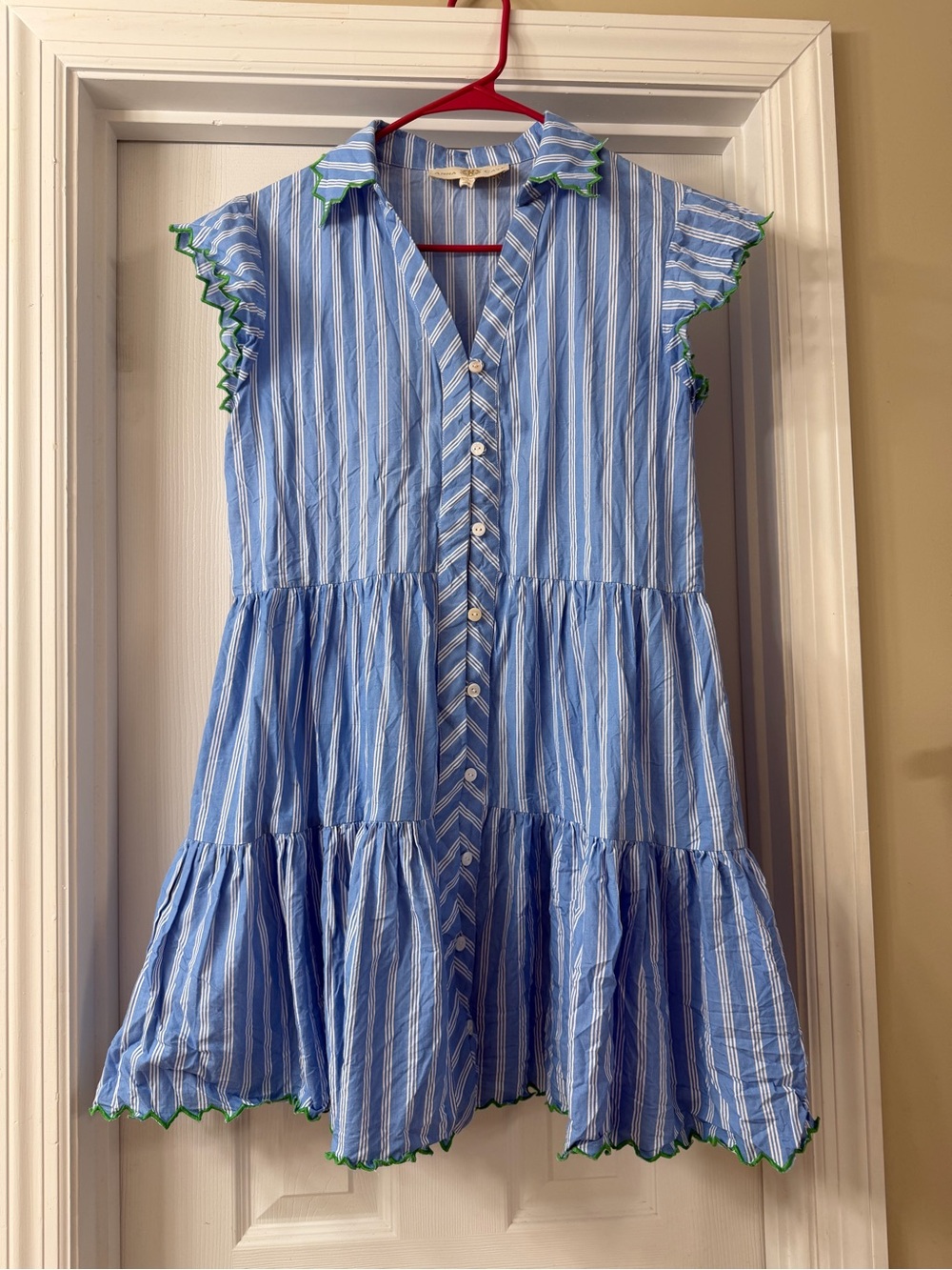 Anna Cate Women’s Blue Striped Dress *Needs to be steamed*